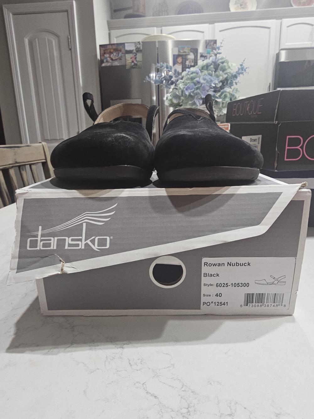Dansko Rowan Nubuck Black Womens Clog